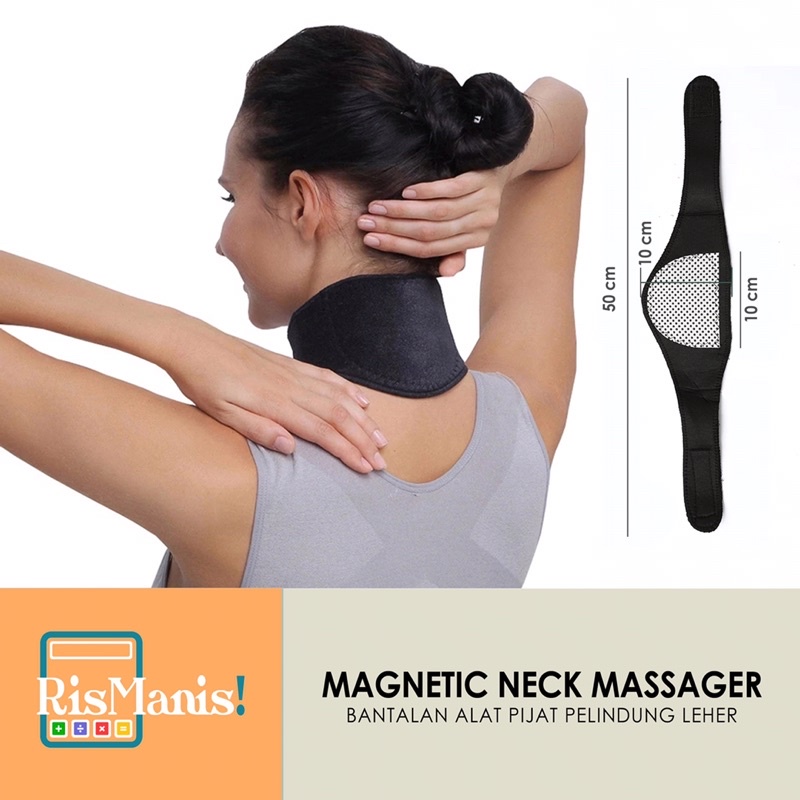 MAGNETIC NECK MASSAGER - Alat Pijat Bantalan Pelindung Leher Tengkuk Sensasi Panas Hangat Anti Nyeri