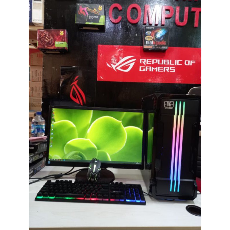 PC Gaming Editing i7 Ram 8 gb Ssd 120 gb vga 2gb  monitor 23 inc siap pakai full set