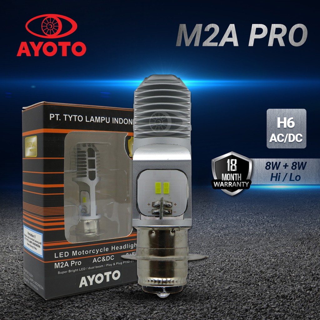 AYOTO M2A PRO Lampu Led Motor putih Untuk Matic dan Bebek GARANSI 18 BULAN