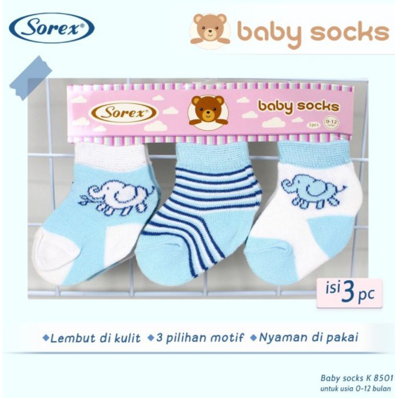 Kaos kaki bayi isi 3 0-12 bulan Sorex k8501-3 , k8401-3