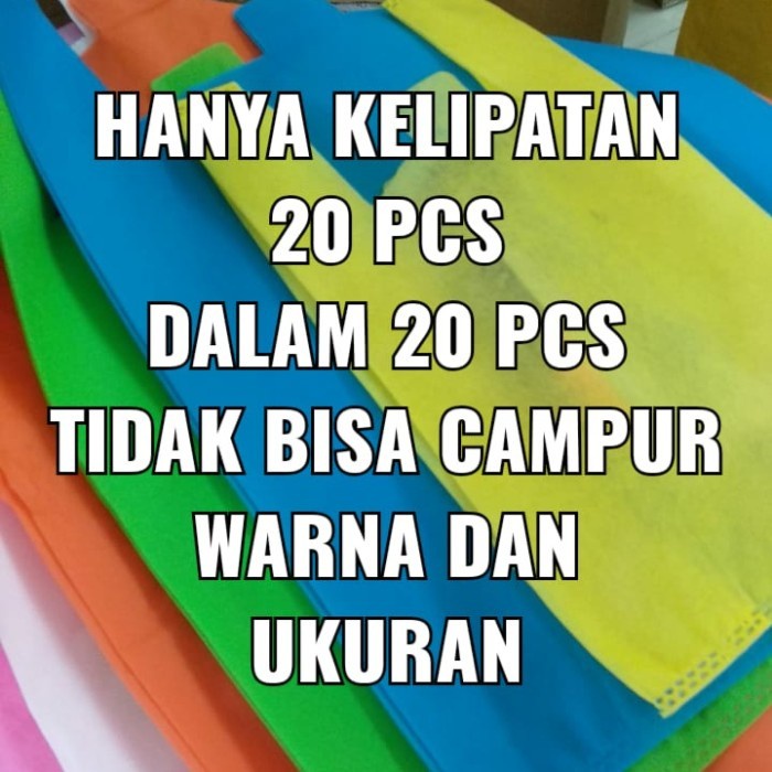 

NEW GROSIR MINIMAL TOTAL ORDER 200 PCS Tas spunbond model kresek 4 ukuran - lebar 17