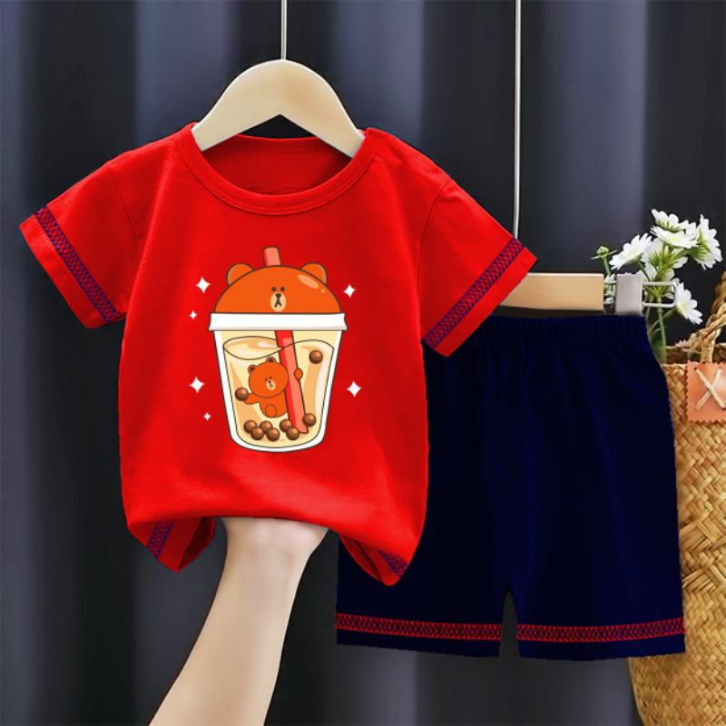 KAOS SETELAN ANAK-ANAK MOTIF ES BOLA VIRAL SABLON DTF