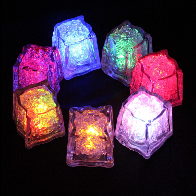 LED Ice Cube Flash Light Glowing Ball Party Bar Wine Glass Supplies / Wedding Festival Christmas Decoration Color Changing Lamp