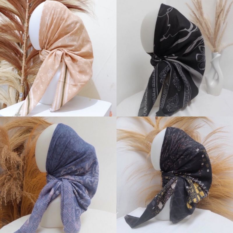 Jilbab Segi Empat Motif Premium / Hijab Segi Empat Voal