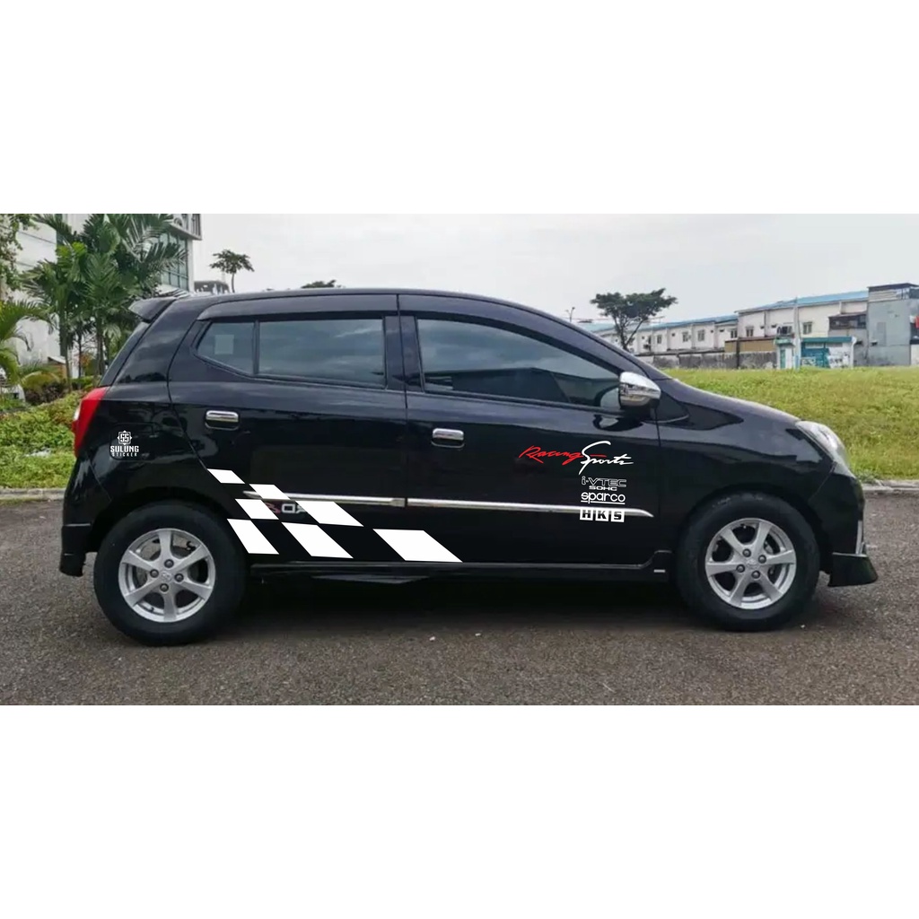 Stiker Mobil Simple Agya Ayla Yaris Jazz Brio Variasi Cutting Sticker Competition Aksesoris Keren Simpel Terbaru