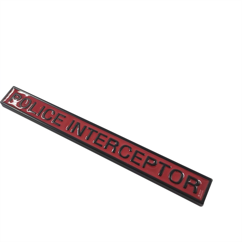 1pc Stiker Emblem Logo Polisi INTERCEPTOR Bahan Metal Untuk Mobil / Truk / Motor