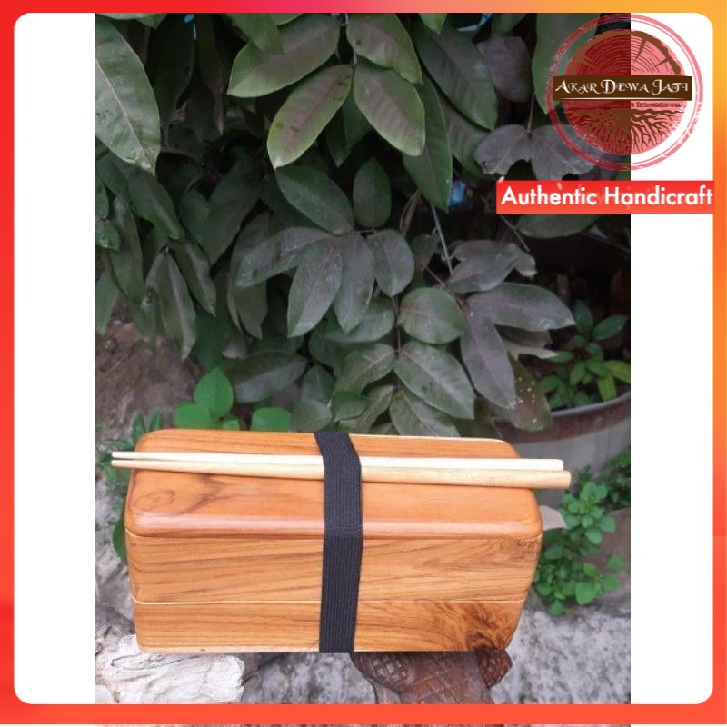 Box Bento untuk Bekal Makan dari Kayu Jati