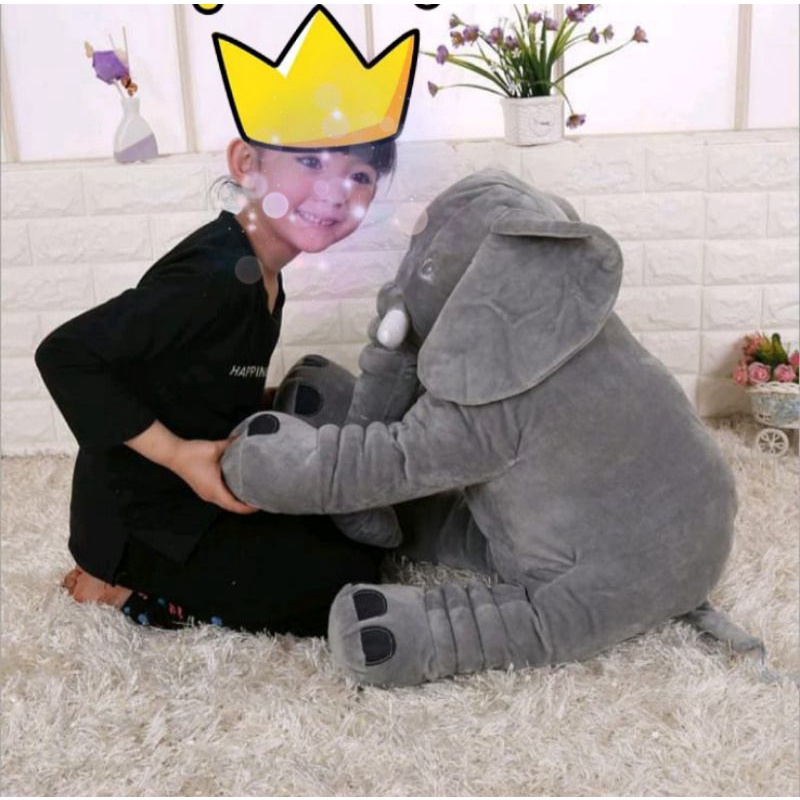 Boneka Gajah Jumbo Lucu 60cm