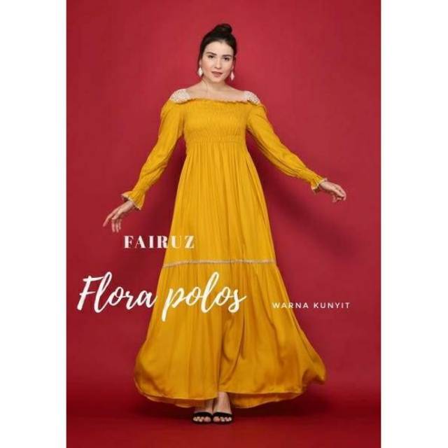 GAMIS RENDA KERUT FLORA POLOS