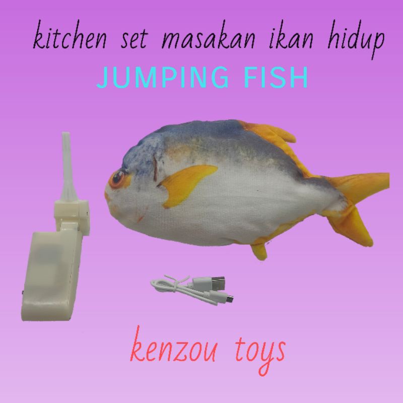 Mainan kitchen set masak ikan  hidup jumping fish