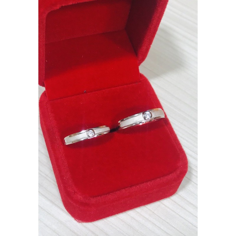 CINCIN PERMTA PASANGAN SILVER925 /LAPIS EMAS PUTIH ASLI /CPP014