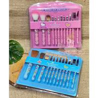 KUAS SET / BRUSH / MAKEUP SET HELLO KITTY & DORAEMON ISI 12