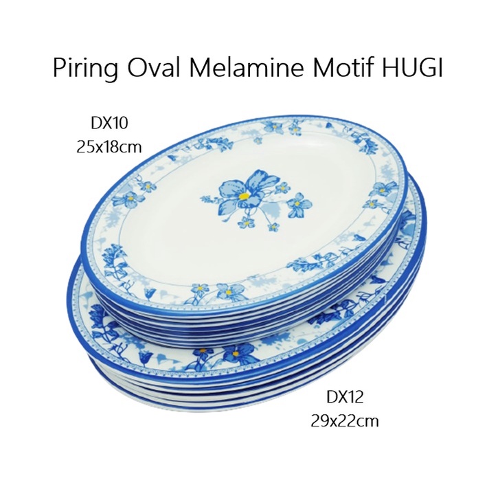 PIring Oval Melamine Motif HUGI 25cm &amp; 29cm