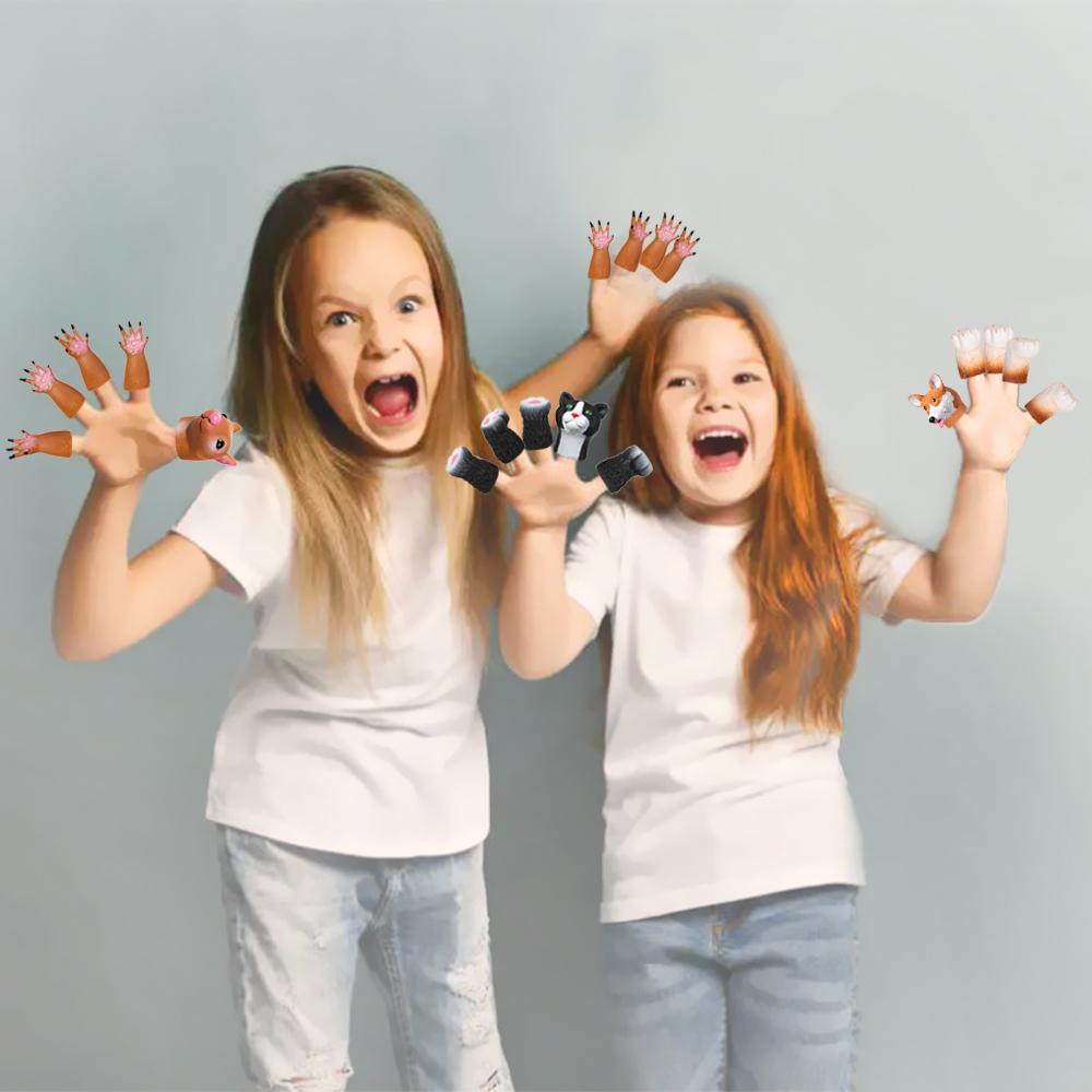 Boneka Jari Atas Mainan Anak Mainan Anak Hewan Kucing Anjing Kombinasi random