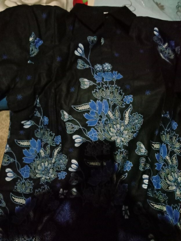 Baju Batik Couple Keluarga Batik Couple Kondangan Motif Sakura Biru