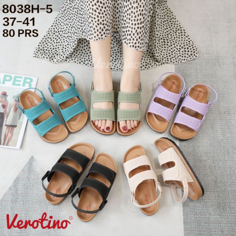 sandal sepatu verotino 8038-H5ban dua sandal gunung jelly wanita