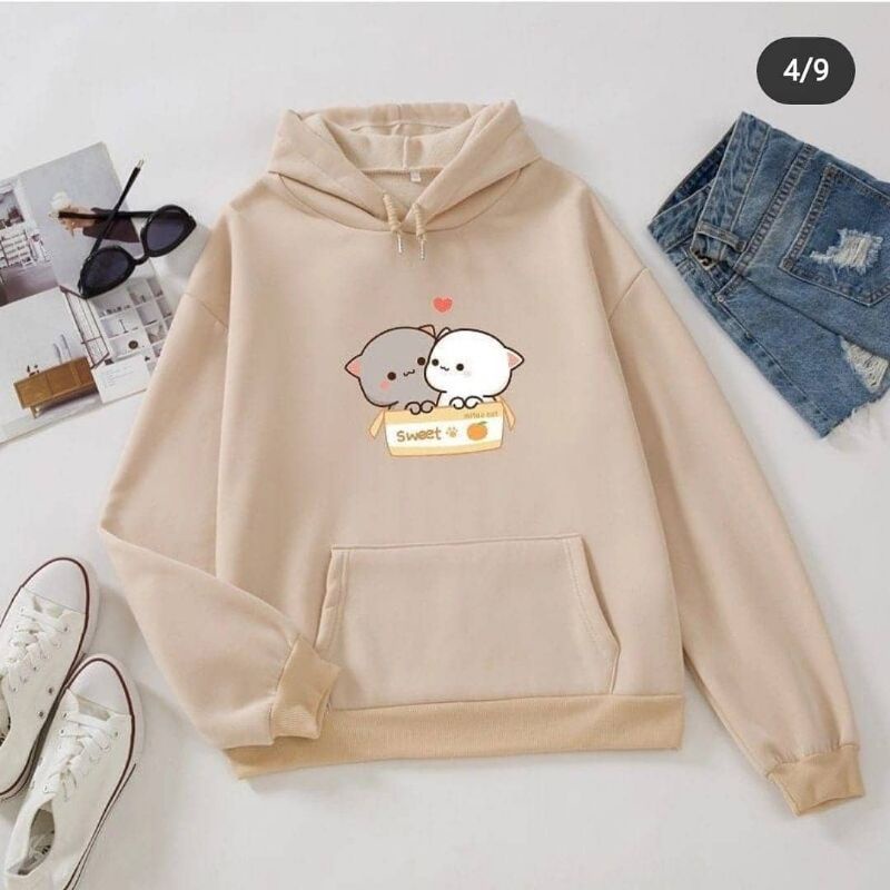 SWEET POMPOM L - XL SWEATER HOODIE JUMPER