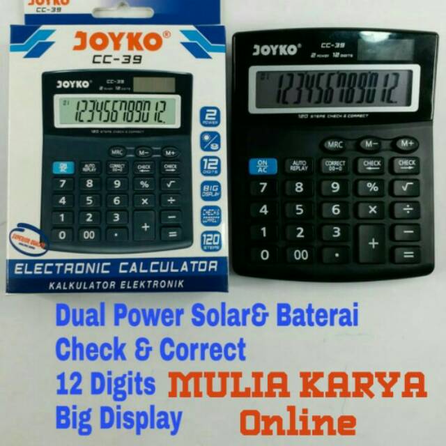

Calculator kalkulator 12 digit Joyko CC 39 Recheck