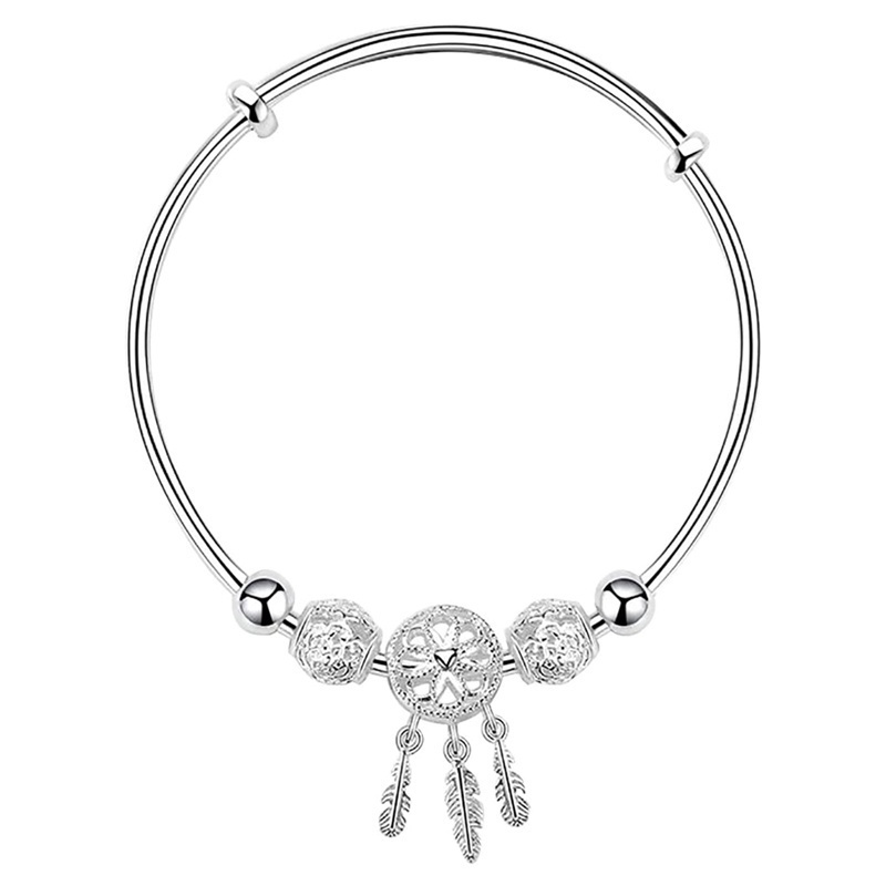 Fancyqube Gelang Rumbai Desain Dream Catcher Bahan S925 Silver
