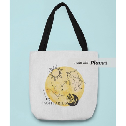 Tote Bag Kanvas Sagittarius Sun Zodiac Constellation