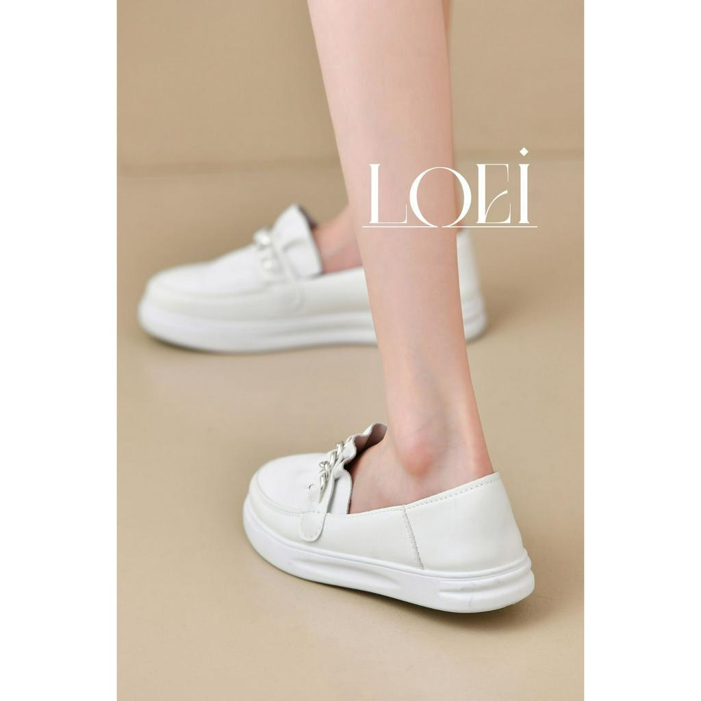 Sepatu Sneakers Putih Slip On Shoes Wanita Kasual Import 21011 Ootd Kekinian Fashion Korean Style