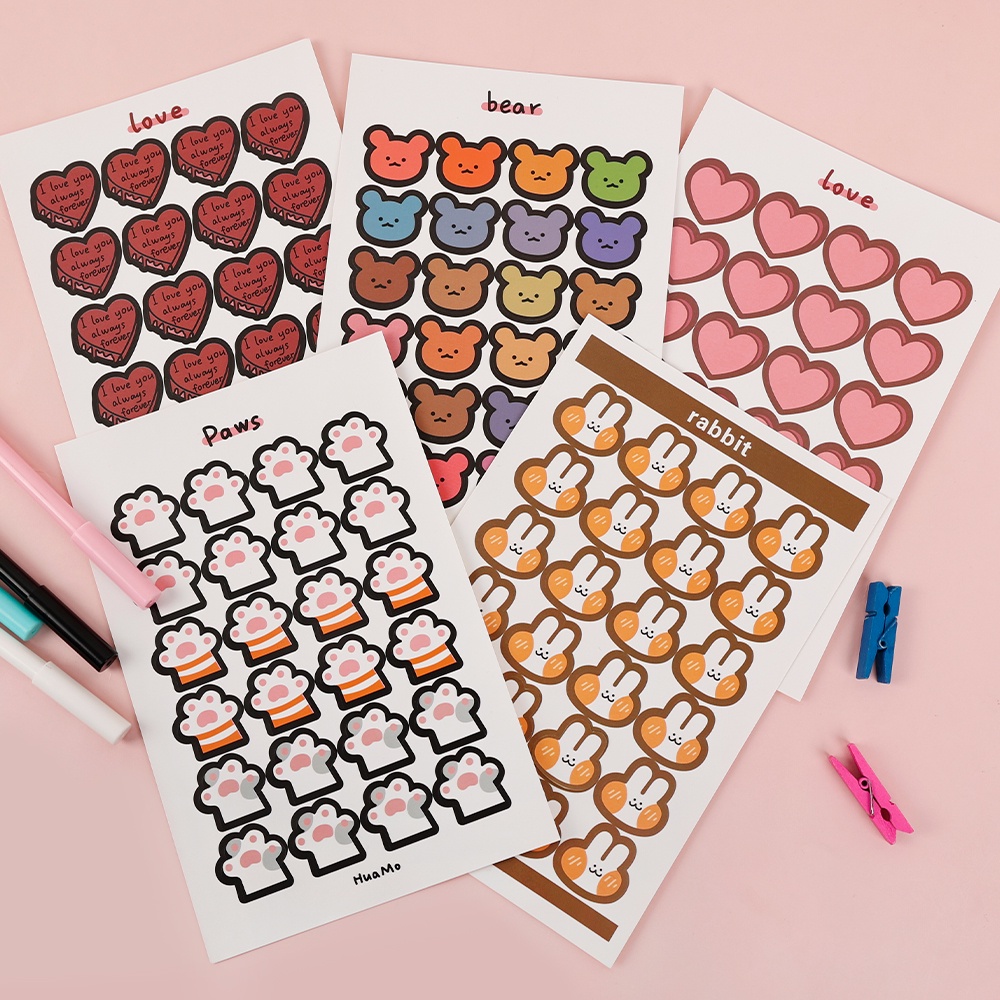 Stiker Penanda Universal Pola Warna-Warni Untuk Dekorasi Diary