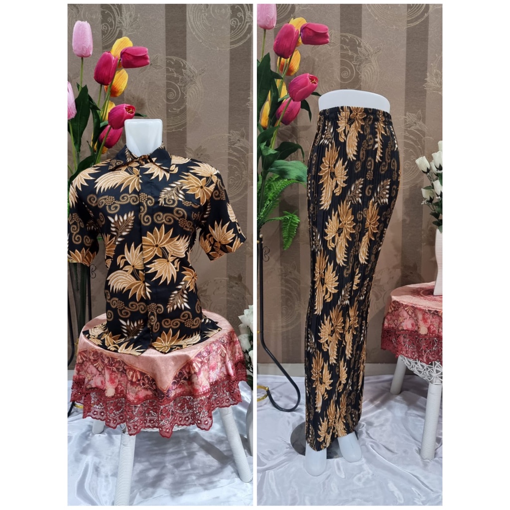 COUPLE PASANGAN /COUPLE KEMEJA BATIK + ROK BATIK/KEMEJA PESTA/KEMEJA JUMBO / ROK PLISKET