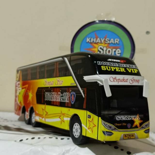 miniatur Bus bis /mainan bus bis Sempati Star Double Decker SCANIA