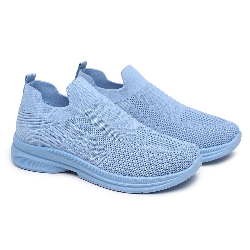 [GROSIR][COD] SEVEN_DAY SEPATU RAJUT SLIP ON WANITA OLAHRAGA TANPA TALI SPORT SHOES BIRU A-6613