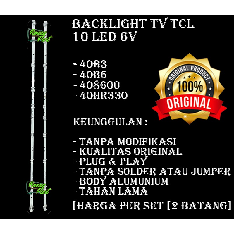 LED BACKLIGHT TV TCL 40IN INC 40B3 40B6 408600 40HR330