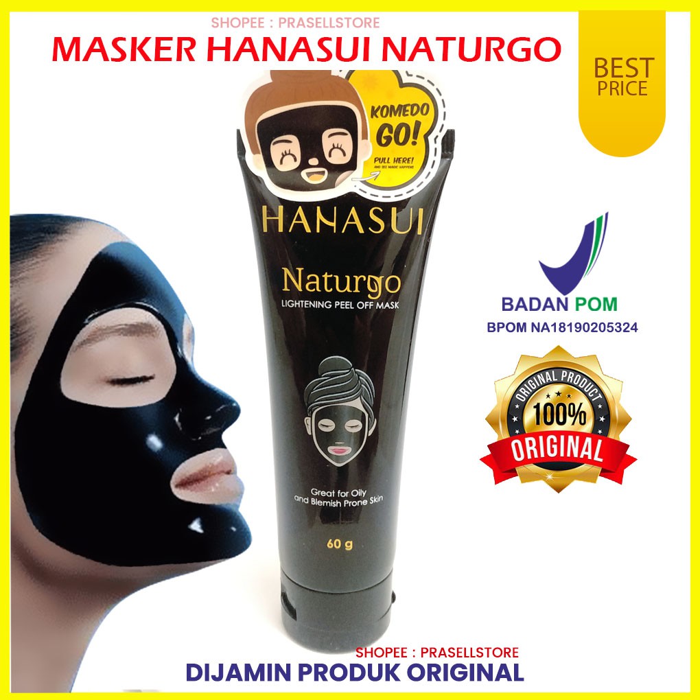 Masker hanasui naturgo black lightening 60g Original 100% Asli