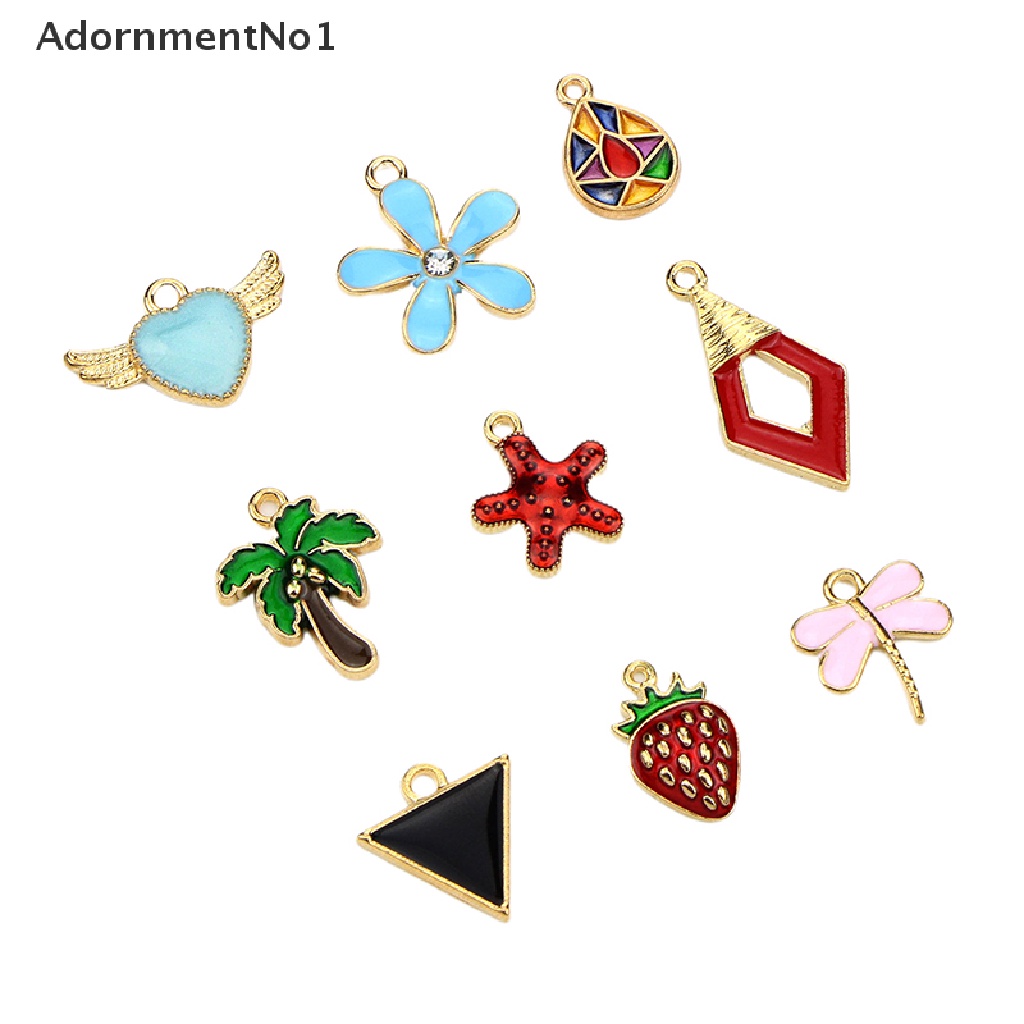 (AdornmentNo1) 30pcs / Set Charms / Liontin Enamel Gaya Campur Bahan Metal Untuk DIY Perhiasan