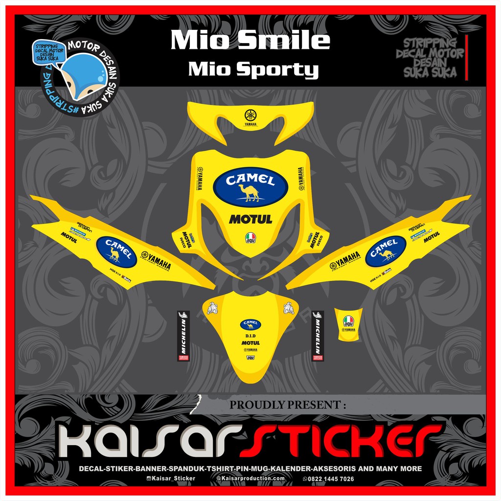 STICKER DECAL MOTOR FULL BODY STIKER YAMAHA MIO SMILE - SPORTY CAMEL