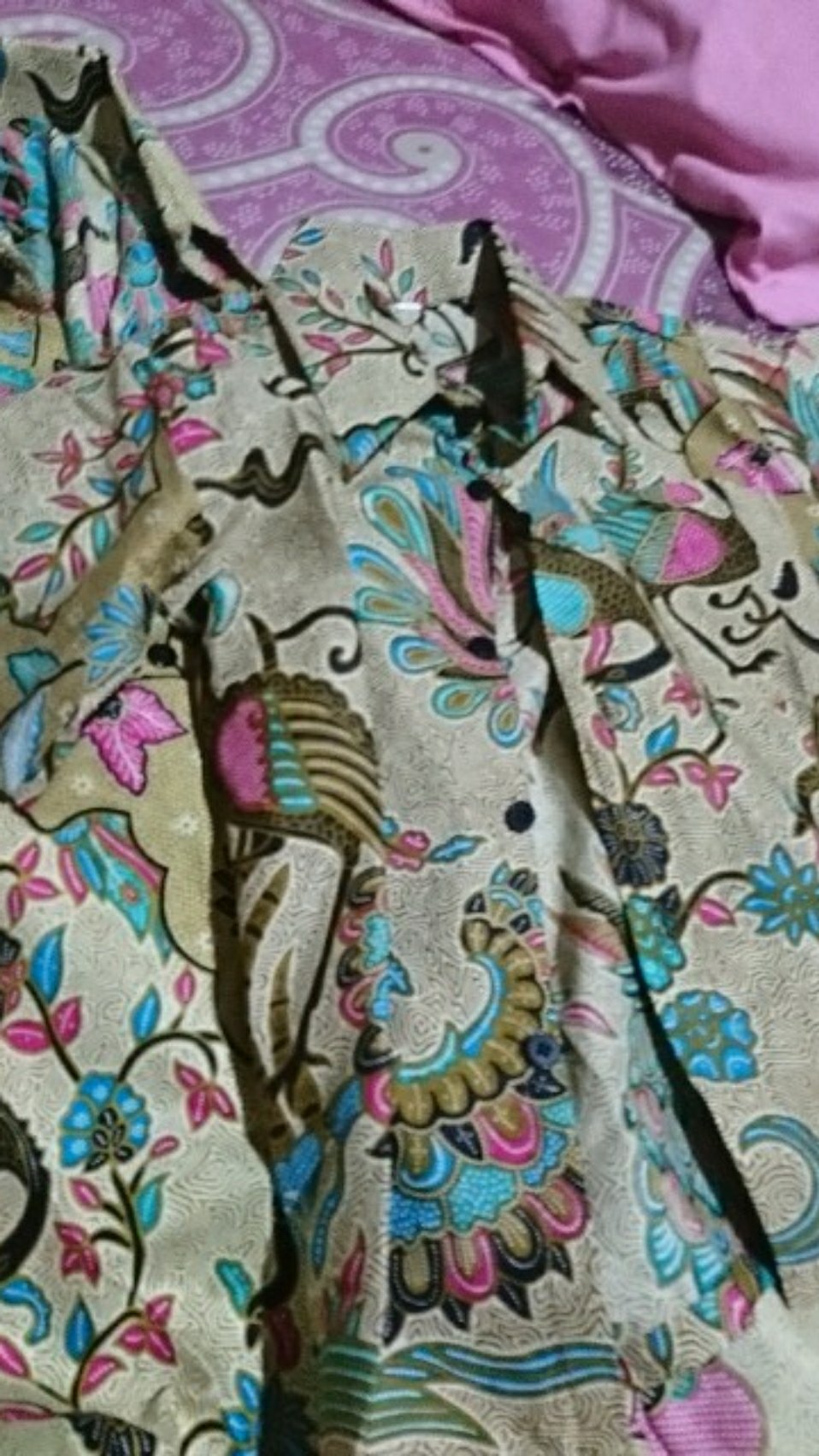 Batik Couple Keluarga Maura Ruffle Motif Merak Elegan Terbaru Bisa Pisah Batik Anak