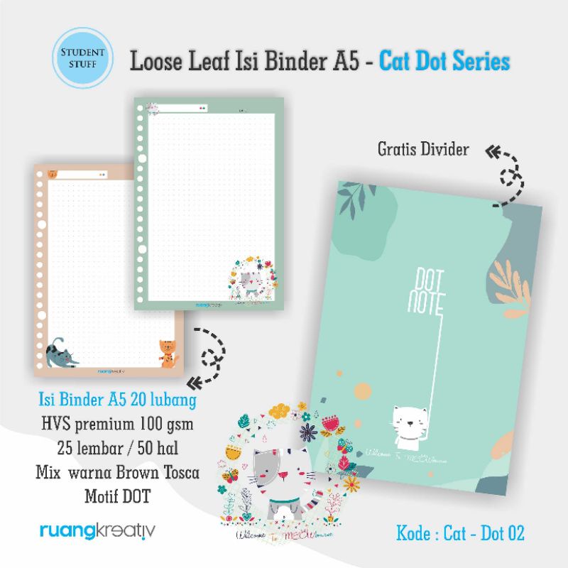 

RuangKreativ Loose Leaf Isi Binder Grid dan Dot