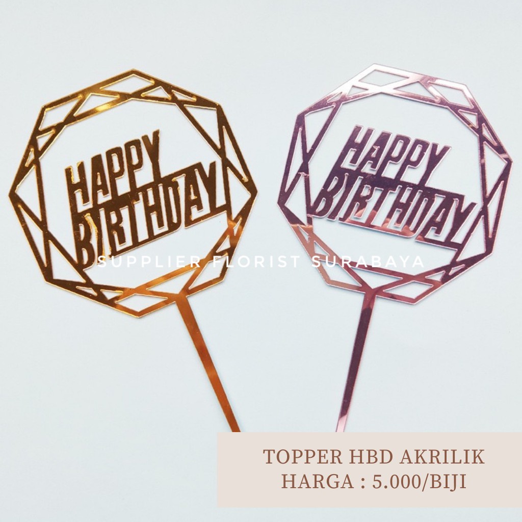 [SERI 3] [BACA DESKRIPSI] TOPPER SISIPAN HIASAN TANCAPAN KUE AKRILIK ACRYLIC HAPPY BIRTHDAY HBD ULTAH ULANG TAHUN