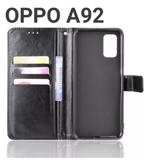 Leather Flip Cover Untuk Oppo A92 / A52 (2020)Wallet Case