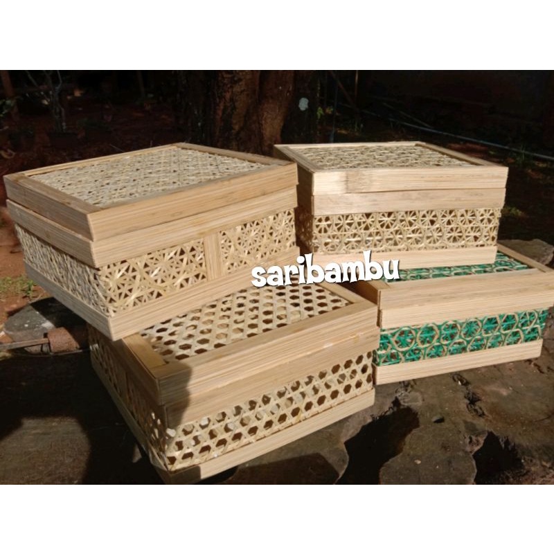 box kotak bambu/box bambu/box truntum/box kotak 25cm/hampers bambu