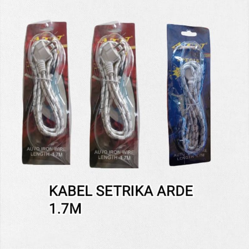 kabel setrika licinan gosokan arde ATN TRM 1,7M putih setrika 3 jalur / 2 jalur original