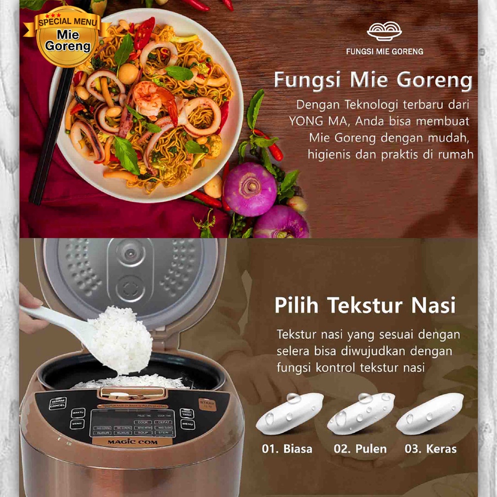 Rice Cooker Magic Com Yong Ma DIGITAL SMC-8027 / Yongma SMC8027 / Magic Jar / Penanak Nasi