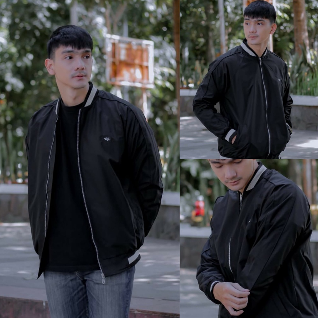 Bomber Jaket Polos Baseball Varsity Pria Wanita Anti Air