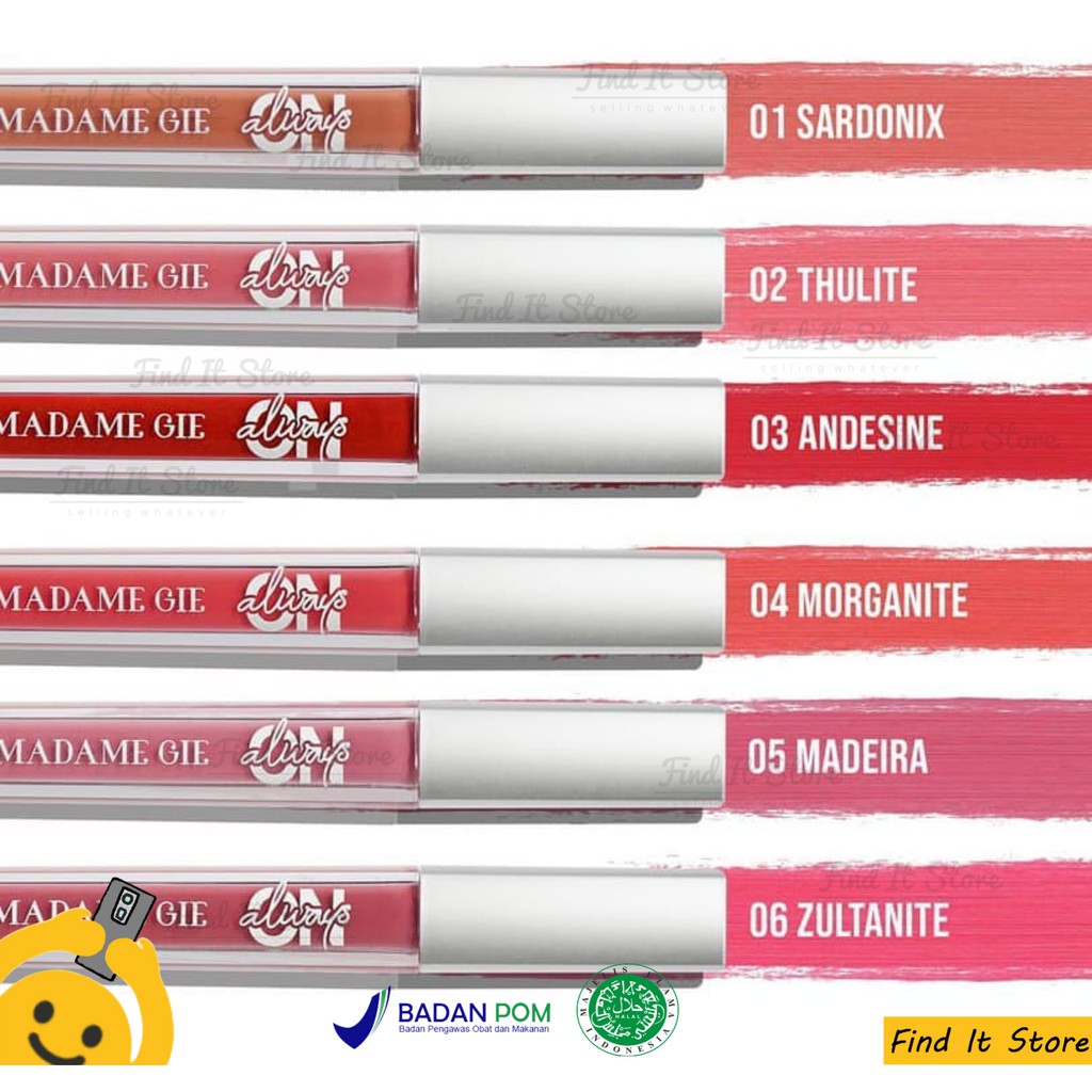 Madame Gie Always On Lip Cream Matte | BPOM  LipCream Lipstik lipstick