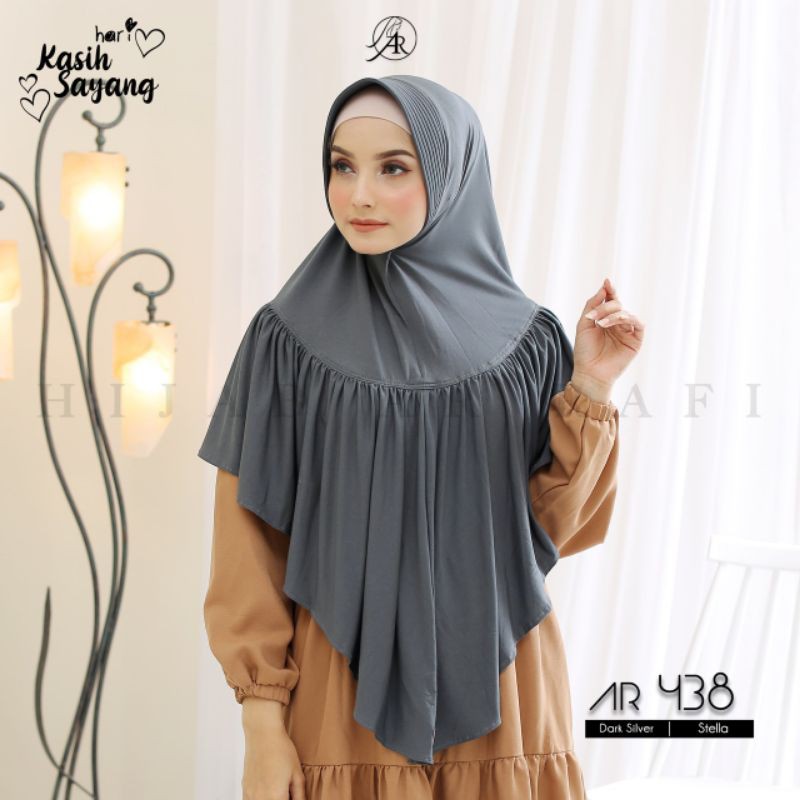 TERLARIS BISA COD ✓ Hijab Ar Rafi AR 438 hijab instan bergo Arrafi jumbo || INAYAHHIJAB-Darksilver