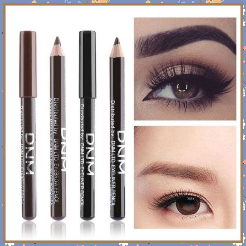 Pensil Alis Waterproof Eyebrow Pencil DNM Wood Long Lasting Celak Alis Warna Hitam Dan Coklat Original