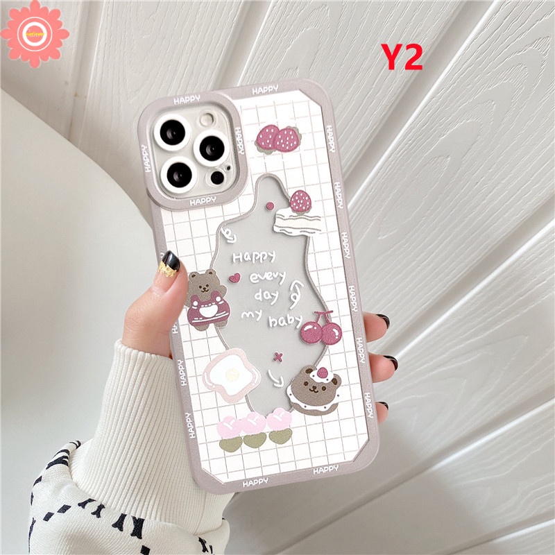 Soft Case TPU Transparan Shockproof Motif Kue Beruang Kelinci Untuk Infinix Hot 9 Play 10 11 Play 11S 10 Lite Smart 6 5