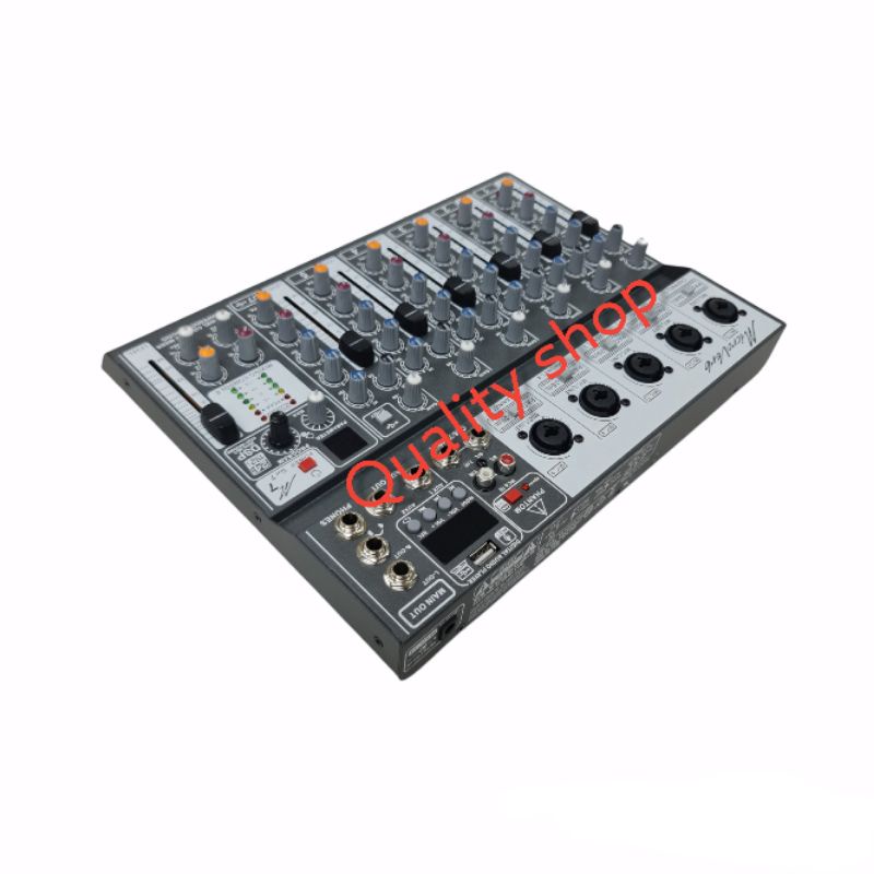 Mixer 7 Channel Microverb Best-7 Support PC usb Bluetooth Baru