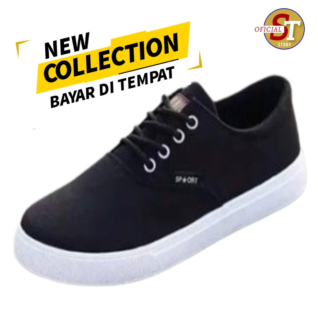 Sepatu Pria Keren Sepatu Casual Sepatu Jalan Pria Sepatu Sekolah Pria Murah Berkualitas Hitam Putih