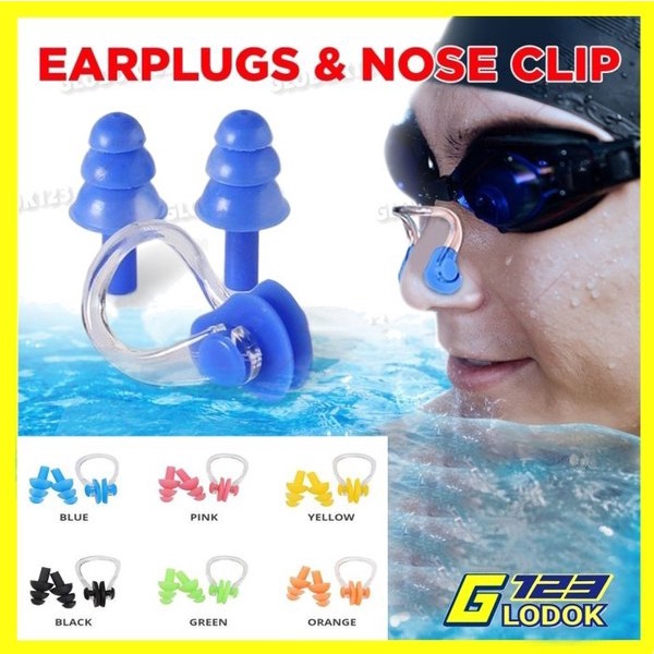 Clip Klip Penutup Penyumbat Hidung Telinga Alat Bantu Renang Earplug