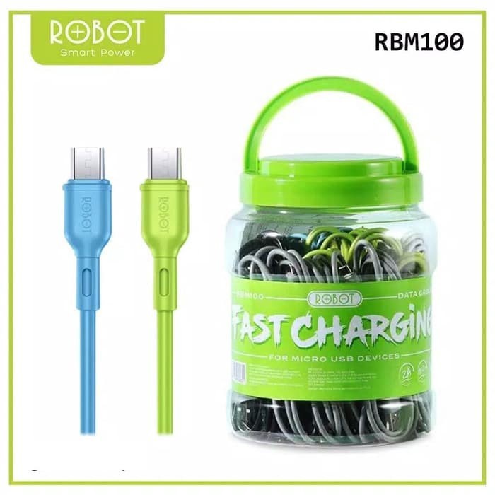 ( COD ) Kabel data ROBOT RBM100 micro usb 2A 100cm / kabel data bulat robot RBM10