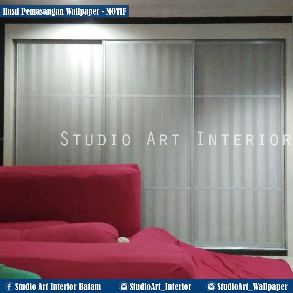 Wallpaper Dinding Garis" Abu" Minimalist